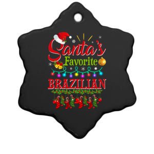 Funny SantaS Favorite Brazilian Christmas Santa Hat Light Ceramic Star Ornament