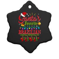 Funny SantaS Favorite Brazilian Christmas Santa Hat Light Ceramic Star Ornament