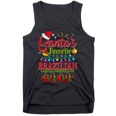 Funny SantaS Favorite Brazilian Christmas Santa Hat Light Tank Top