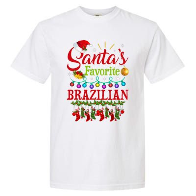 Funny SantaS Favorite Brazilian Christmas Santa Hat Light Garment-Dyed Heavyweight T-Shirt