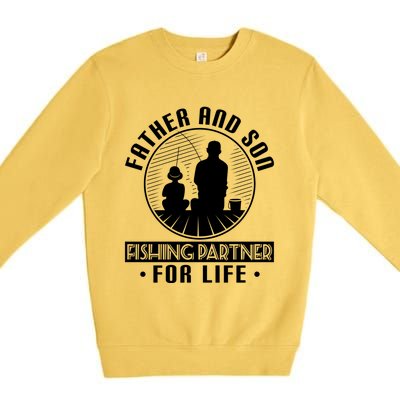 Father Son Fishing Partners For Life Cute Gift Premium Crewneck Sweatshirt