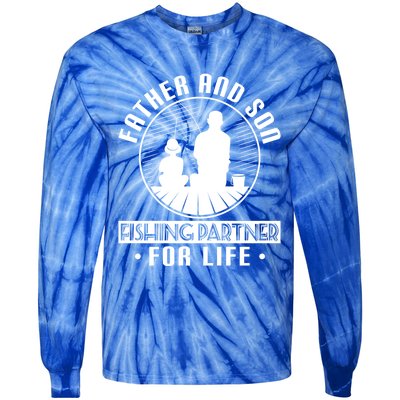 Father Son Fishing Partners For Life Cute Gift Tie-Dye Long Sleeve Shirt