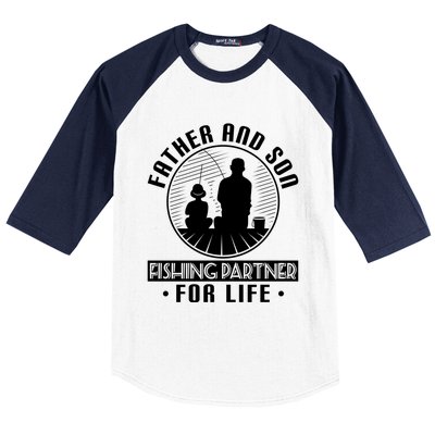 Father Son Fishing Partners For Life Cute Gift Baseball Sleeve Shirt