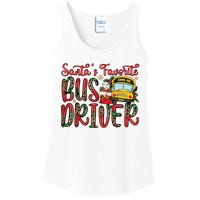 Funny Santas Favorite School Bus Driver Christmas Pajama Ladies Essential Tank