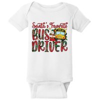 Funny Santas Favorite School Bus Driver Christmas Pajama Baby Bodysuit