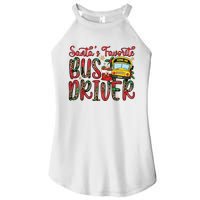 Funny Santas Favorite School Bus Driver Christmas Pajama Women's Perfect Tri Rocker Tank