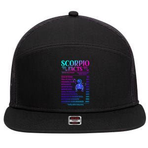 Funny Scorpio Facts Zodiac November Birthday Gift Funny Gift 7 Panel Mesh Trucker Snapback Hat