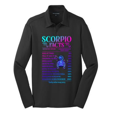 Funny Scorpio Facts Zodiac November Birthday Gift Funny Gift Silk Touch Performance Long Sleeve Polo