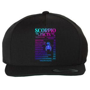 Funny Scorpio Facts Zodiac November Birthday Gift Funny Gift Wool Snapback Cap