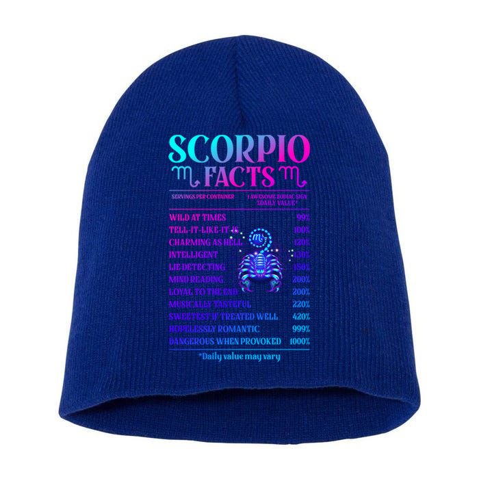 Funny Scorpio Facts Zodiac November Birthday Gift Funny Gift Short Acrylic Beanie