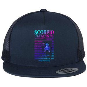 Funny Scorpio Facts Zodiac November Birthday Gift Funny Gift Flat Bill Trucker Hat