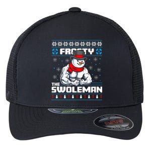 Frosty Swoleman Funny Christmas Workout Gym Weight Lifting  Flexfit Unipanel Trucker Cap