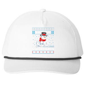 Frosty Swoleman Funny Christmas Workout Gym Weight Lifting  Snapback Five-Panel Rope Hat