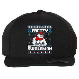 Frosty Swoleman Funny Christmas Workout Gym Weight Lifting  Wool Snapback Cap