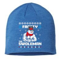 Frosty Swoleman Funny Christmas Workout Gym Weight Lifting  Sustainable Beanie