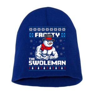 Frosty Swoleman Funny Christmas Workout Gym Weight Lifting  Short Acrylic Beanie