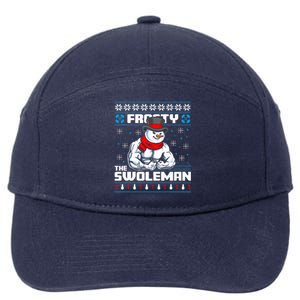 Frosty Swoleman Funny Christmas Workout Gym Weight Lifting  7-Panel Snapback Hat