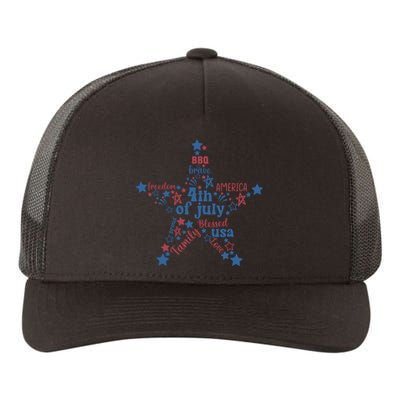 Freedom Star Fourth Of July Graphic Yupoong Adult 5-Panel Trucker Hat