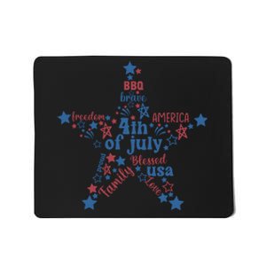 Freedom Star Fourth Of July Graphic Mousepad