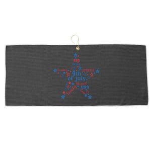 Freedom Star Fourth Of July Graphic Large Microfiber Waffle Golf Towel