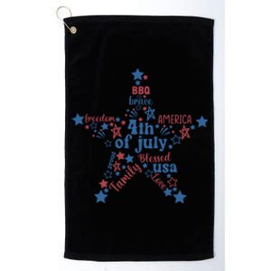 Freedom Star Fourth Of July Graphic Platinum Collection Golf Towel