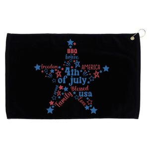 Freedom Star Fourth Of July Graphic Grommeted Golf Towel