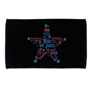 Freedom Star Fourth Of July Graphic Microfiber Hand Towel