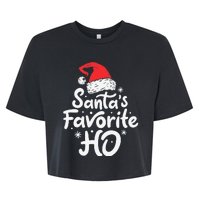 Funny SantaS Favorite Ho Funny Christmas Xmas Santa Hat Bella+Canvas Jersey Crop Tee