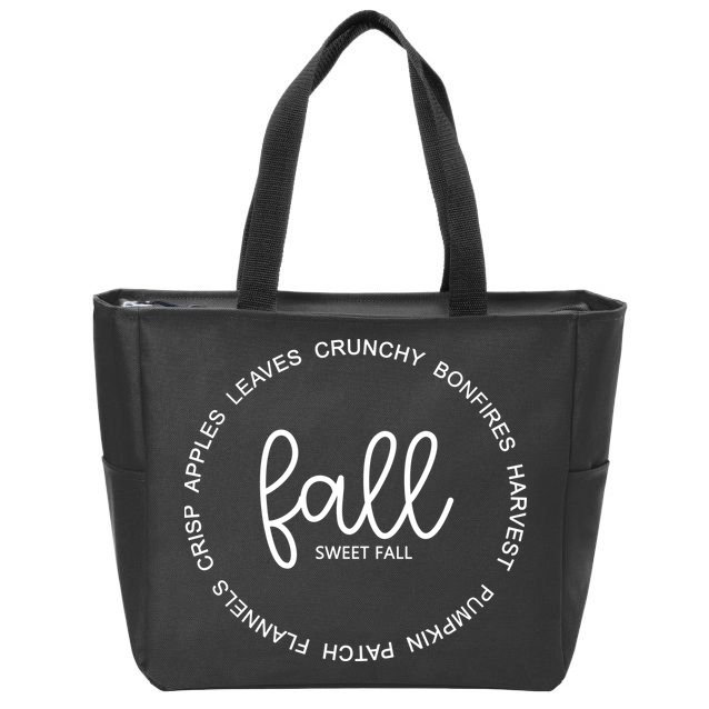 Fall Sweet Fall Festive Zip Tote Bag