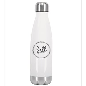 Fall Sweet Fall Festive Stainless Steel Insulated Water Bottle