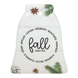 Fall Sweet Fall Festive Ceramic Bell Ornament