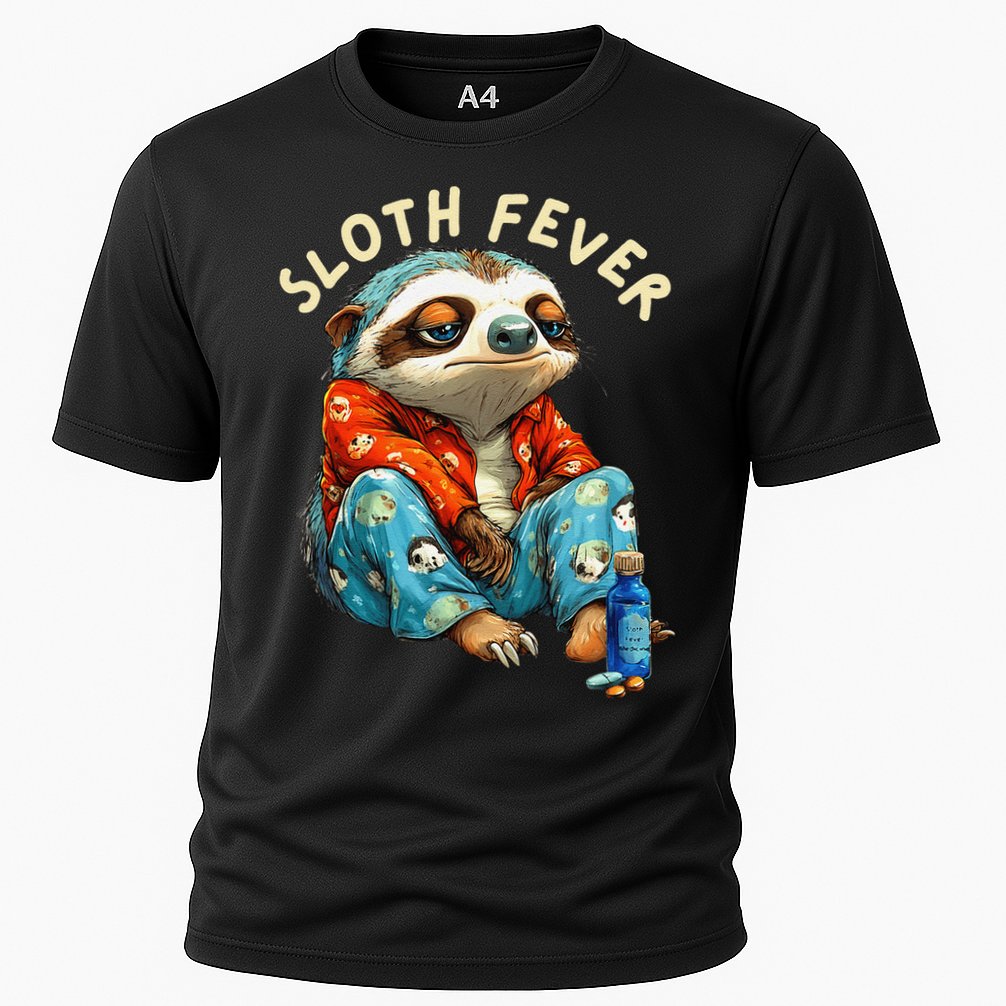 Funny Sloth Fever Humor Cooling Performance Crew T-Shirt