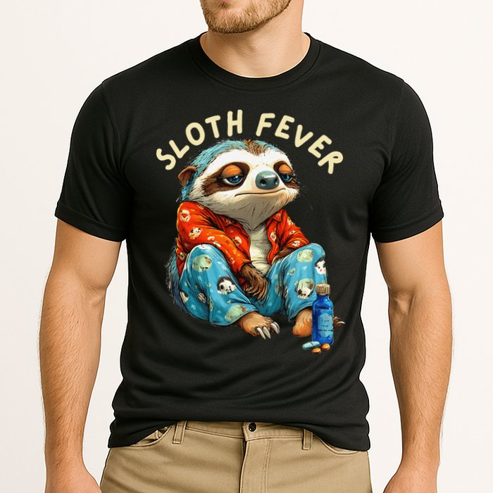 Funny Sloth Fever Humor Cooling Performance Crew T-Shirt