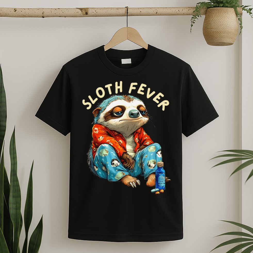 Funny Sloth Fever Humor T-Shirt