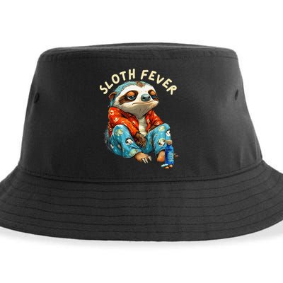 Funny Sloth Fever Humor Sustainable Bucket Hat