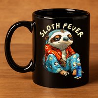 Funny Sloth Fever Humor 11oz C Handle Ceramic Mug