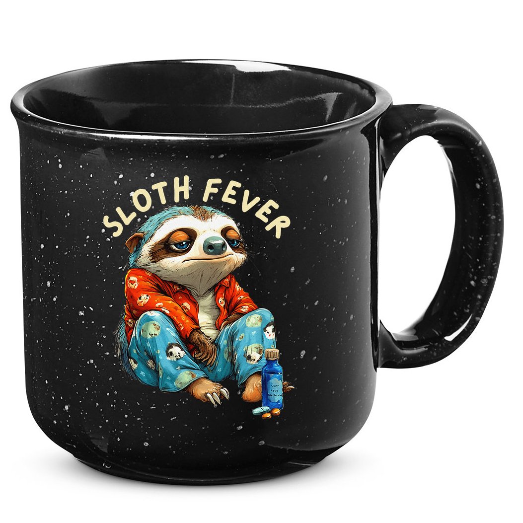 Funny Sloth Fever Humor 15oz Campfire Ceramic Mug