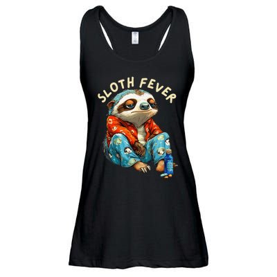 Funny Sloth Fever Humor Ladies Essential Flowy Tank