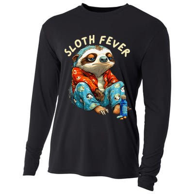 Funny Sloth Fever Humor Cooling Performance Long Sleeve Crew