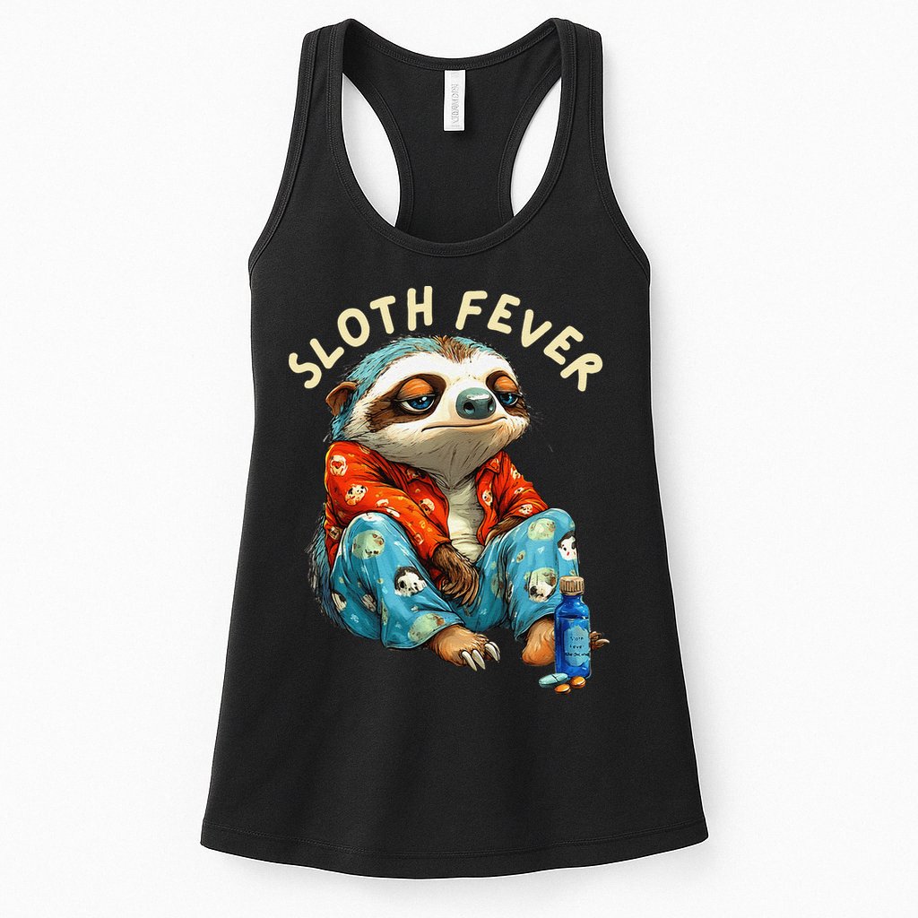 Funny Sloth Fever Humor Womens Tank Top
