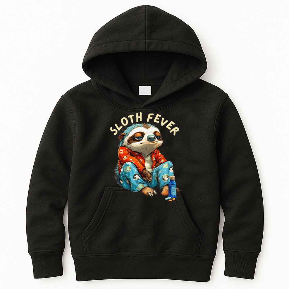 Funny Sloth Fever Humor Kids Hoodie