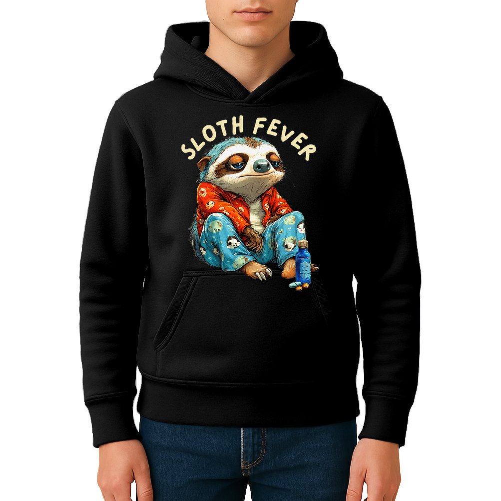 Funny Sloth Fever Humor Kids Hoodie