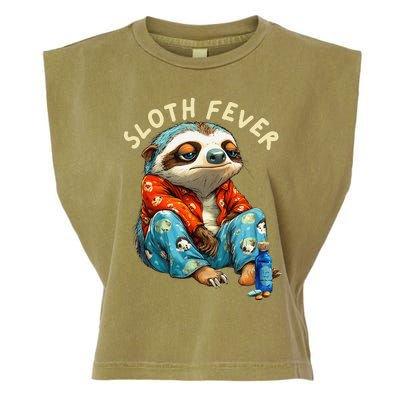 Funny Sloth Fever Humor Garment-Dyed Women's Muscle Tee