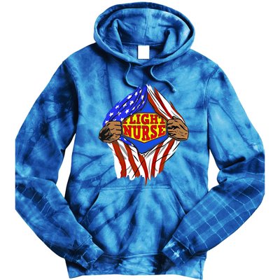 Funny Super Flight Nurse Hero Job Cool Gift Tie Dye Hoodie