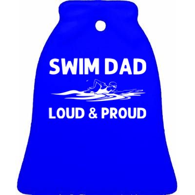 Funny Swim For Dad Father Swimming Breaststroke Swimmer Team Meaningful Gift Ceramic Bell Ornament