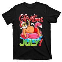 Funny Santa Flamingo Float Christmas In July Summer Vacation T-Shirt