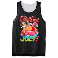 Funny Santa Flamingo Float Christmas In July Summer Vacation Mesh Reversible Basketball Jersey Tank