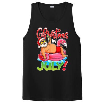 Funny Santa Flamingo Float Christmas In July Summer Vacation PosiCharge Competitor Tank