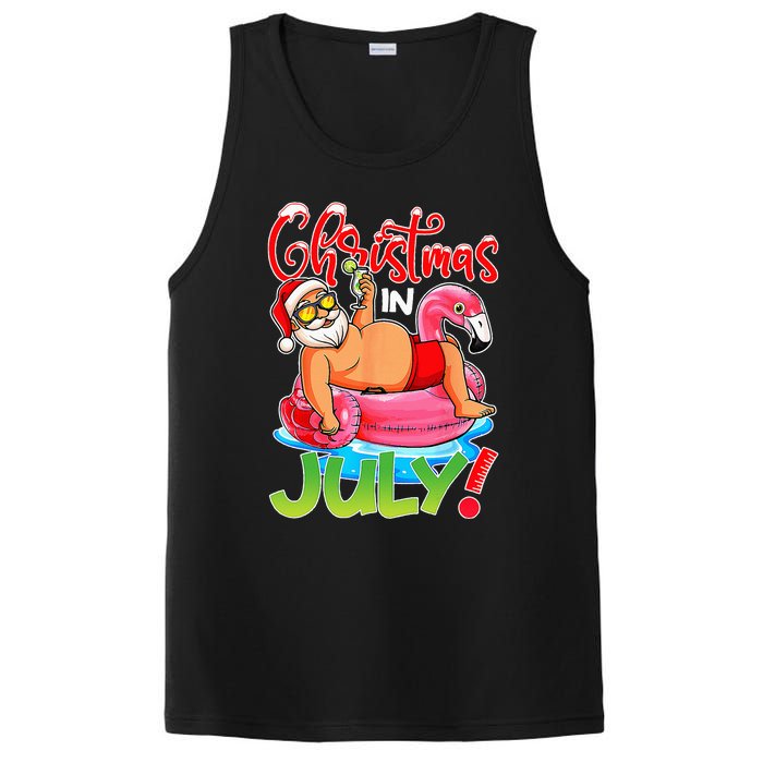 Funny Santa Flamingo Float Christmas In July Summer Vacation PosiCharge Competitor Tank