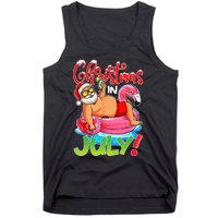 Funny Santa Flamingo Float Christmas In July Summer Vacation Tank Top